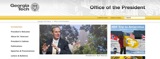 Georgia Tech Office of the President Web Site